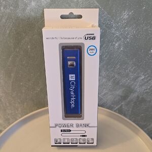 Blue City of Hope Power Bank, Charge Your Cell Phone, Ipod Camera More New